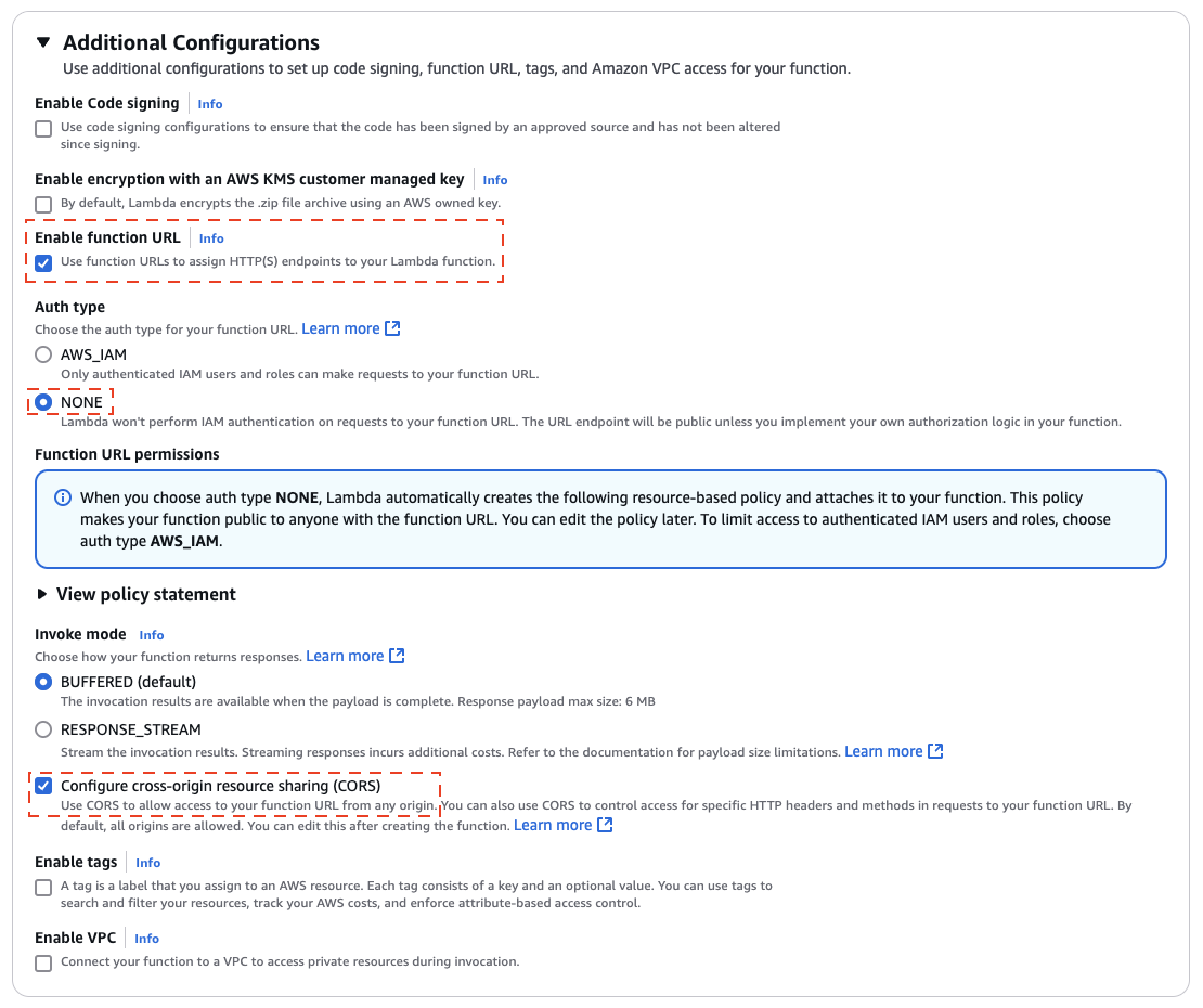 Select Additional Configurations