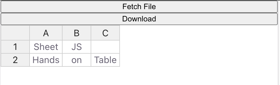 handsontable initial view
